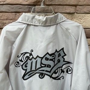 Vintage Rare MSR MX Lightweight Nylon Snap Jacket Slicker 167 Sport Grey XXL Y2K